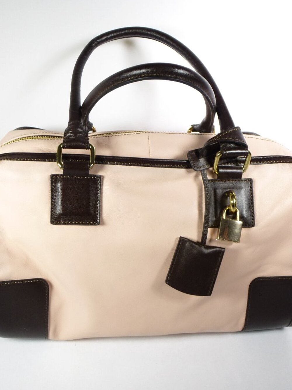 New Florence Leather Market blush and brown soft Italian leather handbag